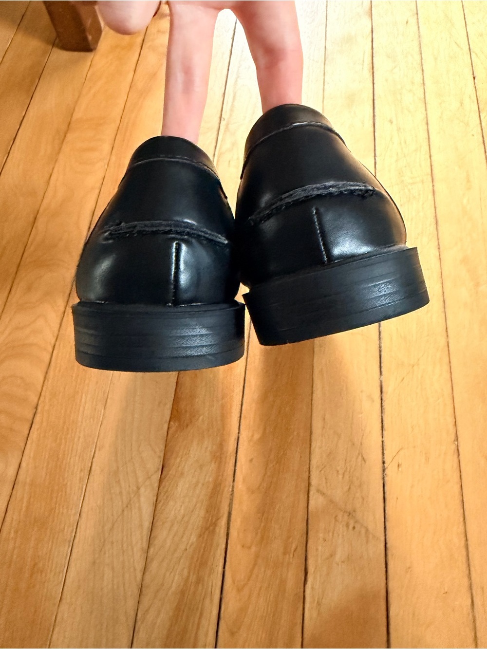 Journee Collection Black Leather Buckle Strap Loafers - Picture 4 of 5